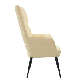 Chaise de relaxation Blanc crème Velours