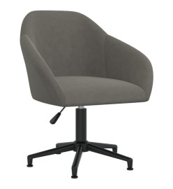 Chaise pivotante de bureau Gris foncé Velours