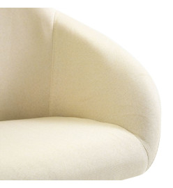 Chaise pivotante de salle à manger Crème Tissu