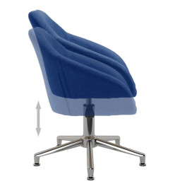 Chaise pivotante de bureau Bleu Tissu