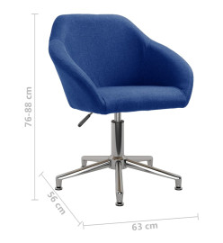 Chaise pivotante de bureau Bleu Tissu