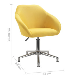 Chaise pivotante de bureau Jaune Tissu