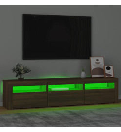 Meuble TV avec lumières LED Chêne marron 180x35x40 cm