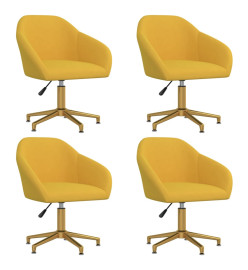 Chaises pivotantes à manger lot de 4 jaune velours