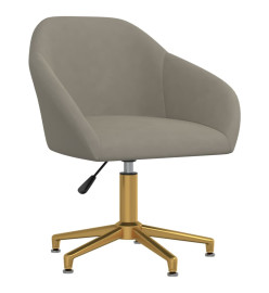 Chaise pivotante de bureau Gris clair Velours