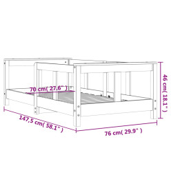 Cadre de lit pour enfant 70x140 cm bois de pin massif