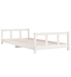 Cadre de lit pour enfants blanc 90x200 cm bois de pin massif