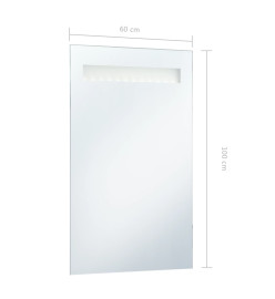 Miroir mural à LED pour salle de bains 60x100 cm