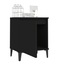 Tables de chevet avec pieds en métal 2 pcs Noir 40x30x50 cm