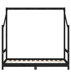 Cadre de lit pour enfant noir 80x160 cm bois de pin massif