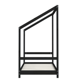 Cadre de lit pour enfant noir 80x160 cm bois de pin massif