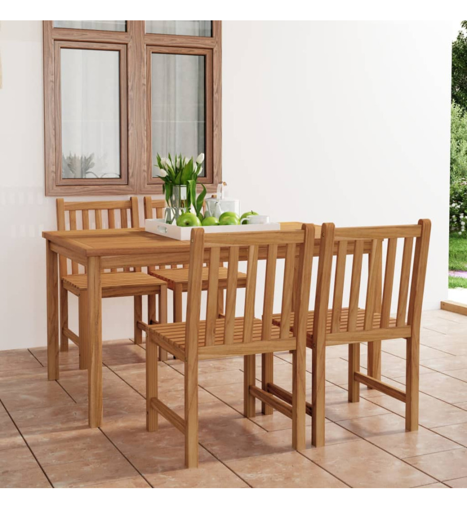 Ensemble de salle à manger de jardin 5 pcs Bois de teck solide Ensemble de salle à manger de jardin 5 pcs Bois de teck solide