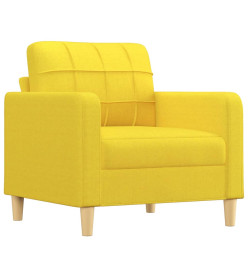 Ensemble de canapés 3 pcs avec coussins Jaune clair Tissu