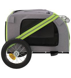 Remorque de vélo pour chien vert et gris tissu oxford et fer