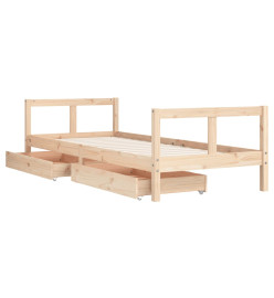 Cadre de lit pour enfants gris 80x200 cm bois de pin massif