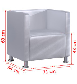 Fauteuil cube Blanc Similicuir