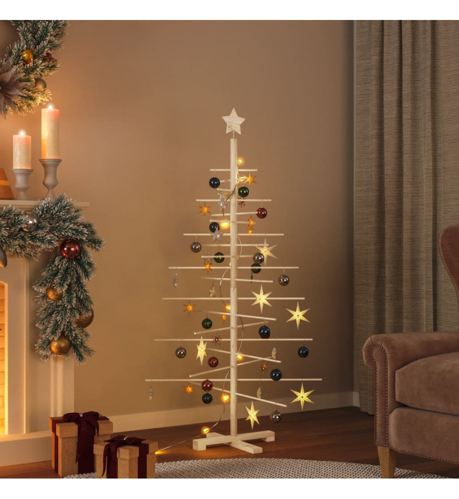 Arbre de Noël en bois pour décoration 150 cm bois massif de pin