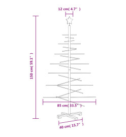 Arbre de Noël en bois pour décoration 150 cm bois massif de pin