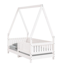 Cadre de lit pour enfant blanc 70x140 cm bois de pin massif