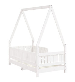 Cadre de lit pour enfant blanc 70x140 cm bois de pin massif