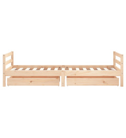 Cadre de lit d'enfants et tiroirs 90x190 cm bois de pin massif