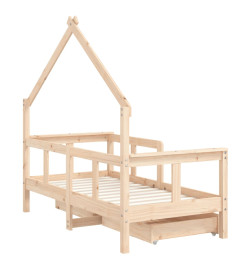 Cadre de lit enfant avec tiroirs 70x140 cm bois de pin massif