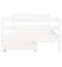 Cadre de lit pour enfant tiroirs blanc 80x160cm bois pin massif