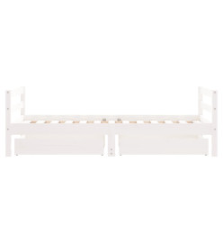 Cadre de lit pour enfant tiroirs blanc 80x160cm bois pin massif