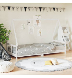 Cadre de lit pour enfants blanc 80x200 cm bois de pin massif