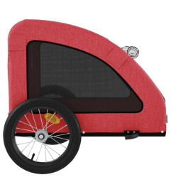 Remorque de vélo pour chien rouge tissu oxford et fer