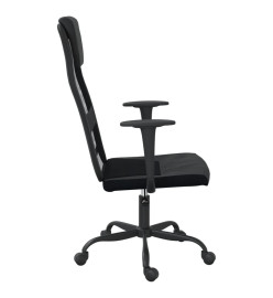 Chaise de bureau noir tissu en maille et similicuir