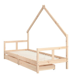 Cadre de lit pour enfants gris 80x200 cm bois de pin massif