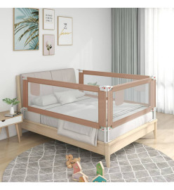 Barrière de sécurité de lit d'enfant Taupe 160x25 cm Tissu