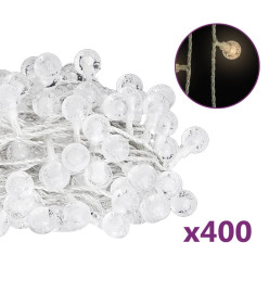 Guirlande lumineuse globe 40 m 400 LED blanc chaud 8 fonctions