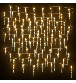 Guirlande lumineuse à glaçons Noël 100 LED blanc acrylique PVC