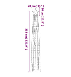 Guirlande de sapin de Noël 320 LED blanc chaud 375 cm