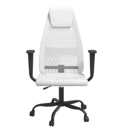 Chaise de bureau blanc tissu en maille et similicuir