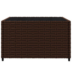 Salon de jardin 3 pcs avec coussins marron résine tressée