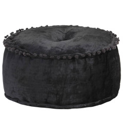 Pouf Rond Velours 40x20 cm Anthracite