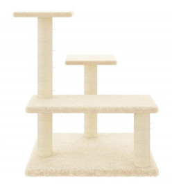 Arbre à chat avec griffoirs en sisal crème 61 cm