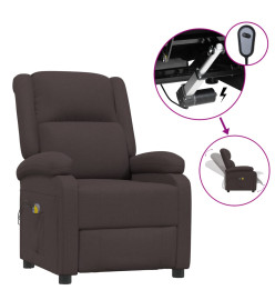 Fauteuil électrique de massage Marron foncé Tissu