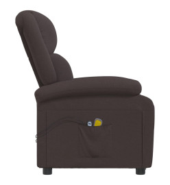 Fauteuil électrique de massage Marron foncé Tissu