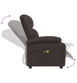 Fauteuil électrique de massage Marron foncé Tissu