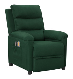 Fauteuil électrique de massage Vert foncé Tissu