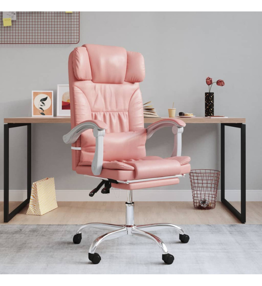 Fauteuil inclinable de bureau Rose Similicuir