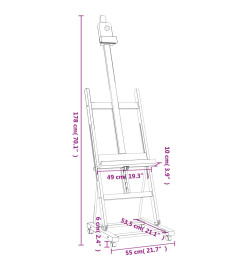 Chevalet 55x53,5x178 cm bois de hêtre massif