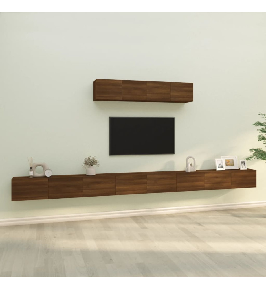 Ensemble de meubles TV 6 pcs Chêne marron Bois d'ingénierie