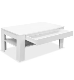 Table basse en aggloméré 110 x 65 x 48 cm Blanc