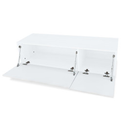 Meuble TV 2 pcs Aggloméré 120 x 40 x 34 cm Blanc brillant