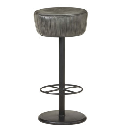 Tabouret de bar Gris Cuir véritable